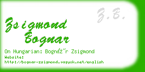 zsigmond bognar business card